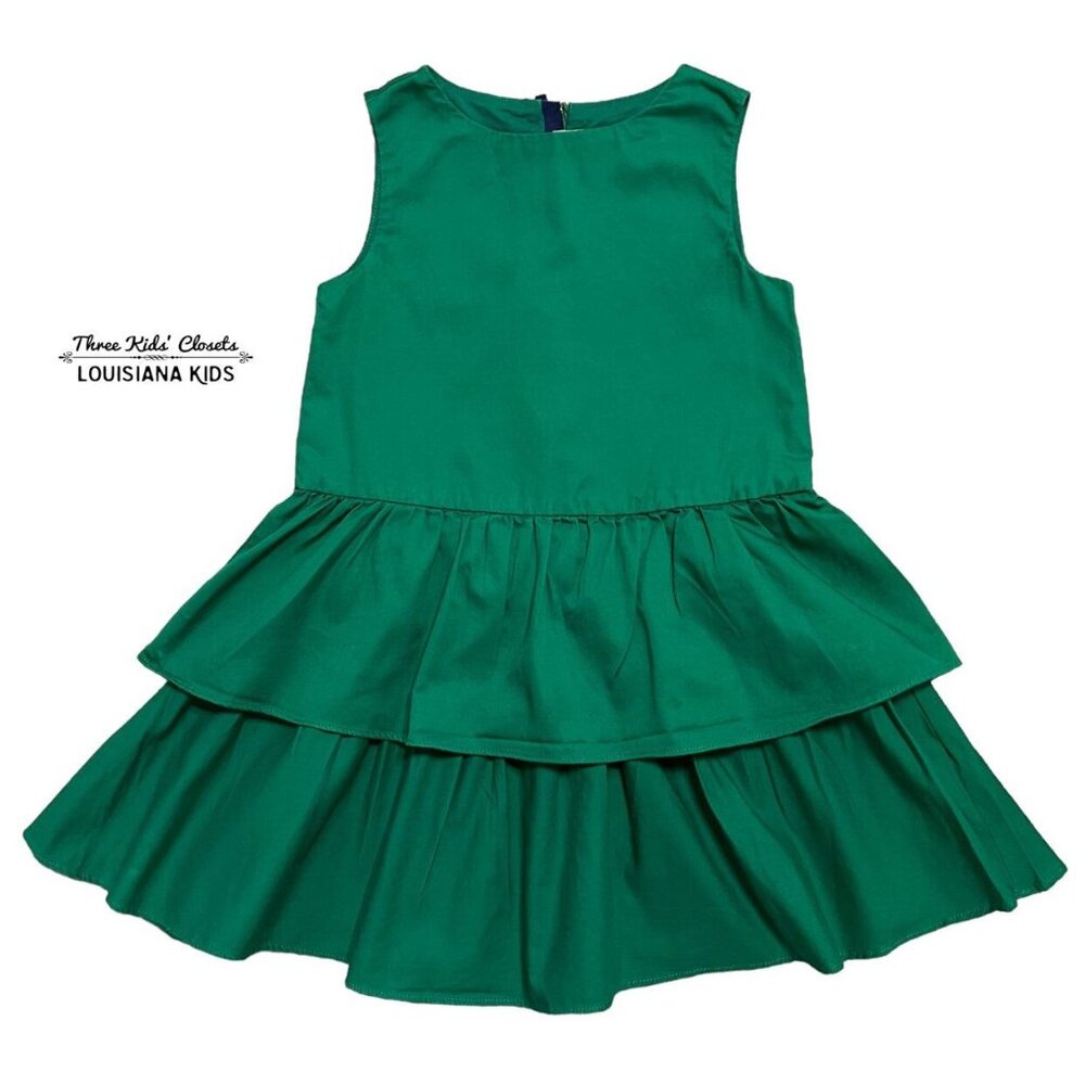 Crewcuts Sz 4 Green Tiered Skirt Holiday Dress